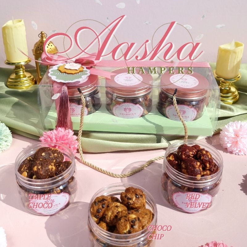 

AASHA HAMPERS KUE KERING (RED VELVET MINI COOKIES, CHOCO CHIP MINI COOKIES, TRIPLE CHOCO MINI COOKIES)