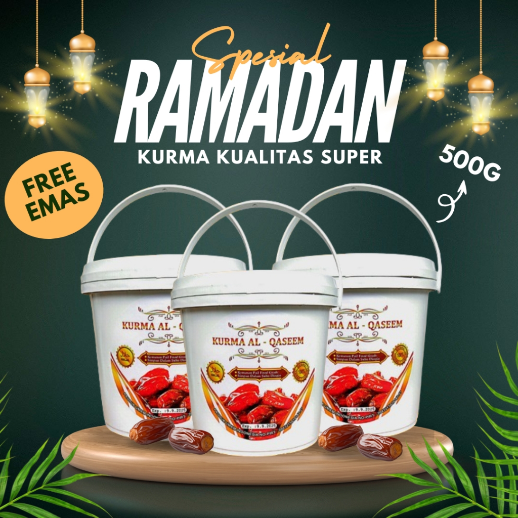 

( BELI 2 GRATIS 1 ) Kurma Ember Al Qaseem Kurma Basah Manis ukuran 500gram Original