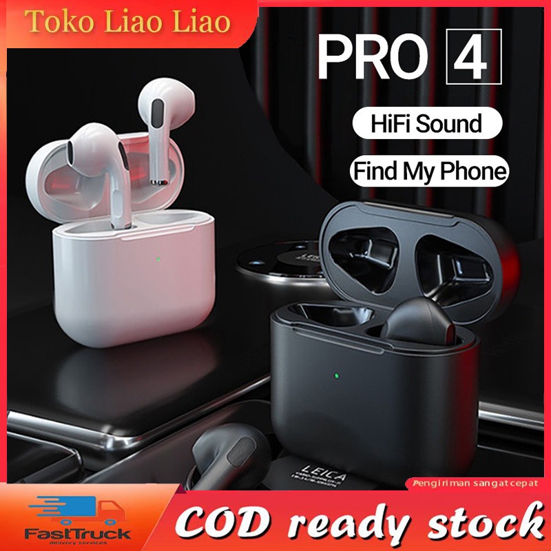 Pro 4 TWS Earphone Nirkabel Headset Bluetooth 5.0 earphones BT HEADSET