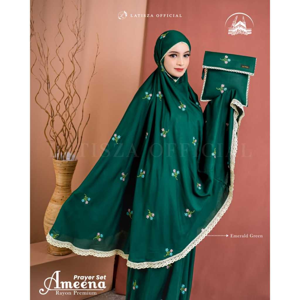 Mukena lebaran terbaru by Latisza renda bordir cantik