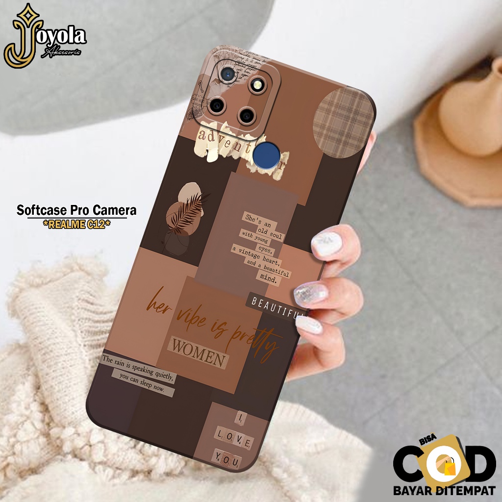 JOYOLA Case REALME C12 - Fashion Case Aesthetic - Softcase REALME C12 - Pro Camera - Casing REALME C