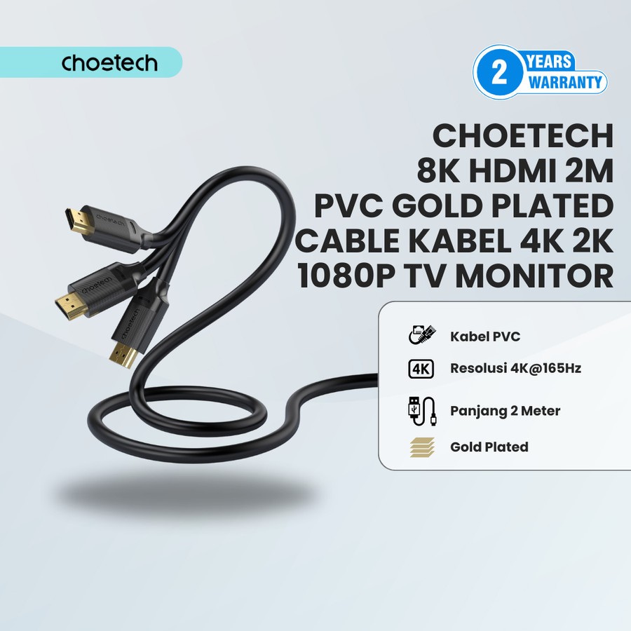 CHOETECH 8K@60Hz HDMI to HDMI 2m PVC cable