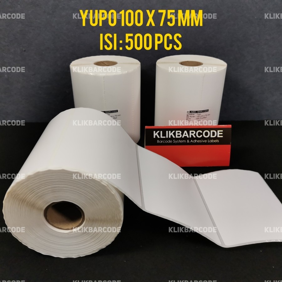 

LABEL BARCODE WATERPROOF YUPO 100 X 75 100X75 100*75 MM - ANTI SOBEK - 500 STICKER