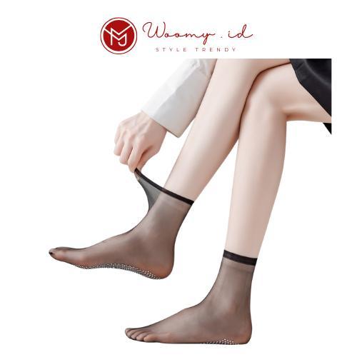 Woomy - KK513 Kaos kaki Transparan Wanita Dengan Slip Gel Anti Licin Stocking Pendek Semata kaki Ant