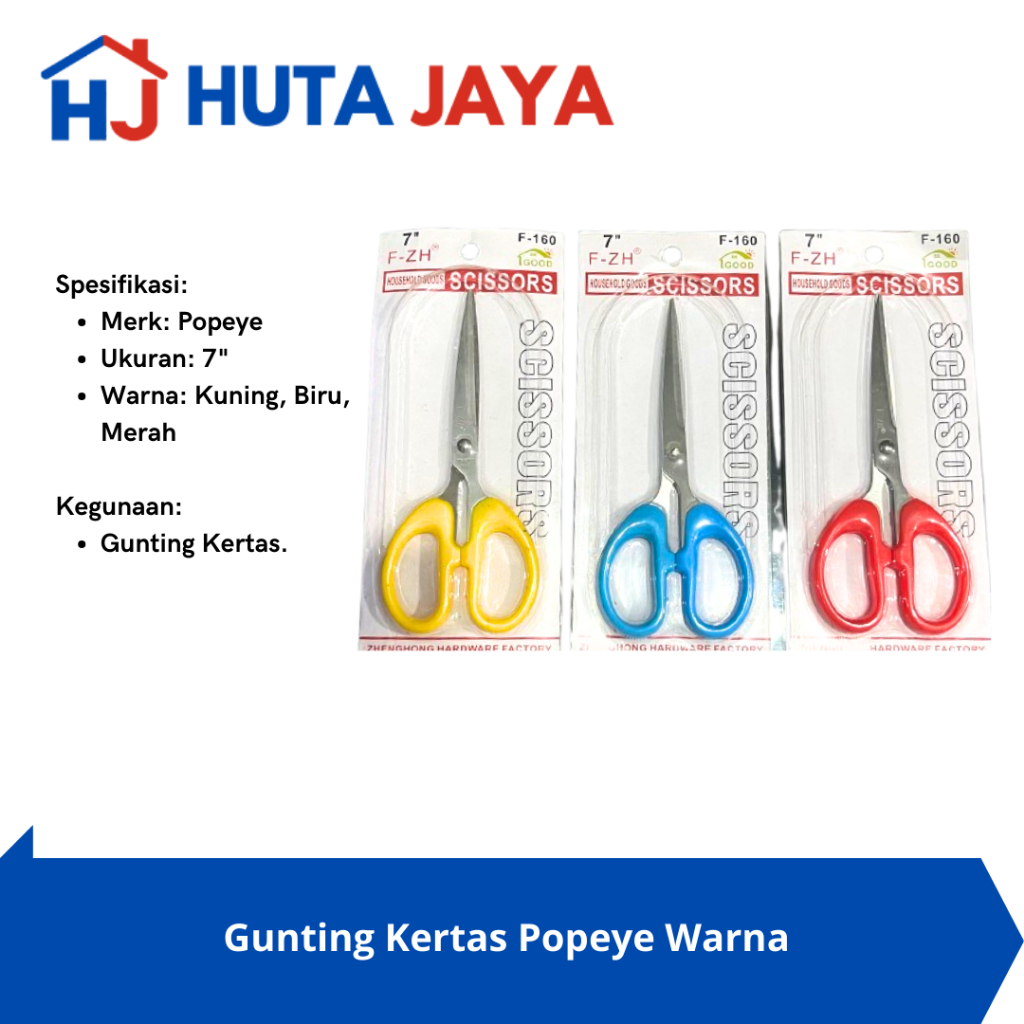 

Gunting Kertas Warna Popeye 12pcs