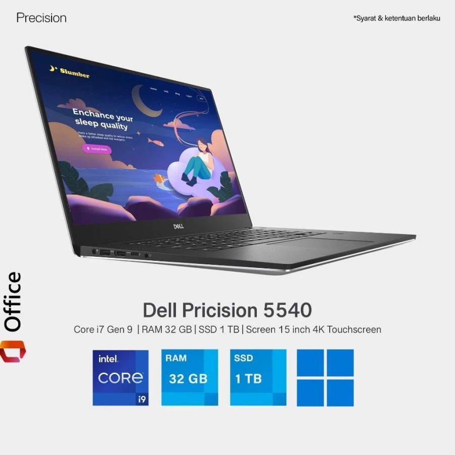 LAPTOP GAMING DELL PRICISION 5540 Core i9 Gen 9 RAM 32 GB SSD 1 TB Layar 15 inch 4K Touchscreen