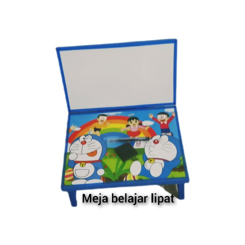 

meja belajar lipat dan alat tulis gratis spidol dan penghapusmya