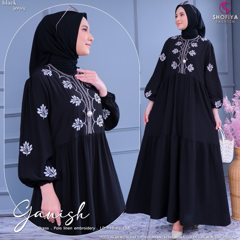 GAMIS DRESS MIDI GANISH ORIGINAL BY SHOFIYA
