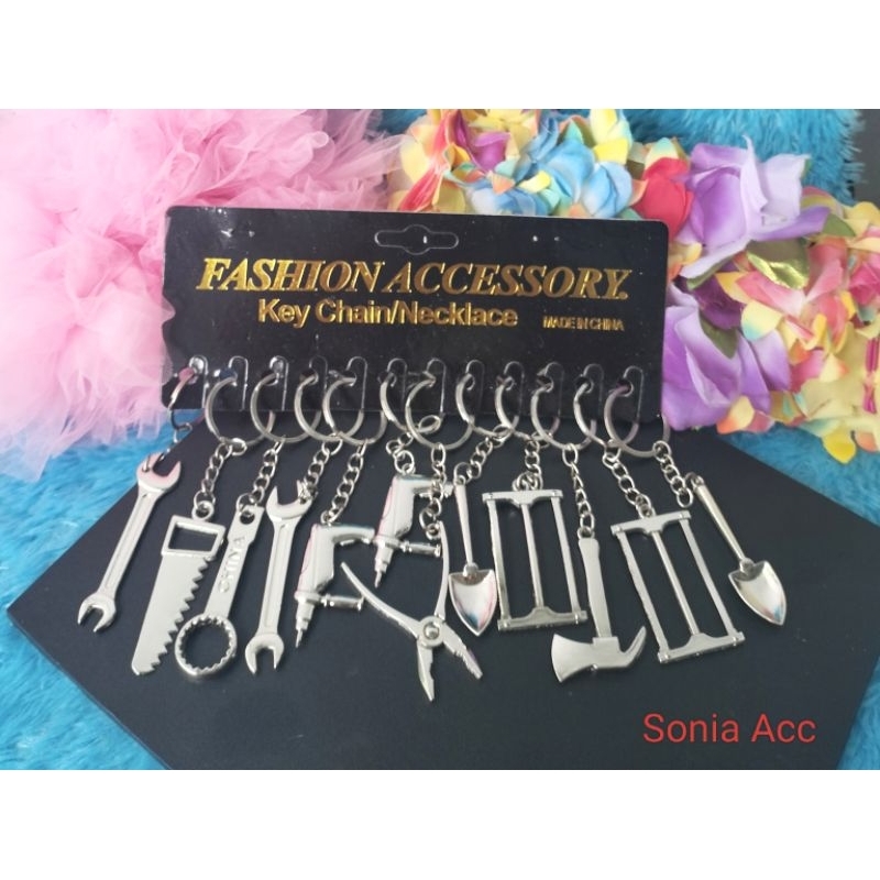 12pcs Gantungan kunci besi perkakas//grosir//lusinan