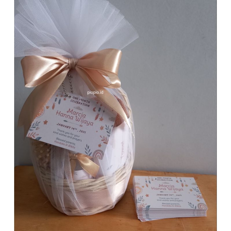 Souvenir Custom Keranjang Rottan Sett | acara Syukuran Aqiqah | one month baby | 4 dan 7 Bulanan