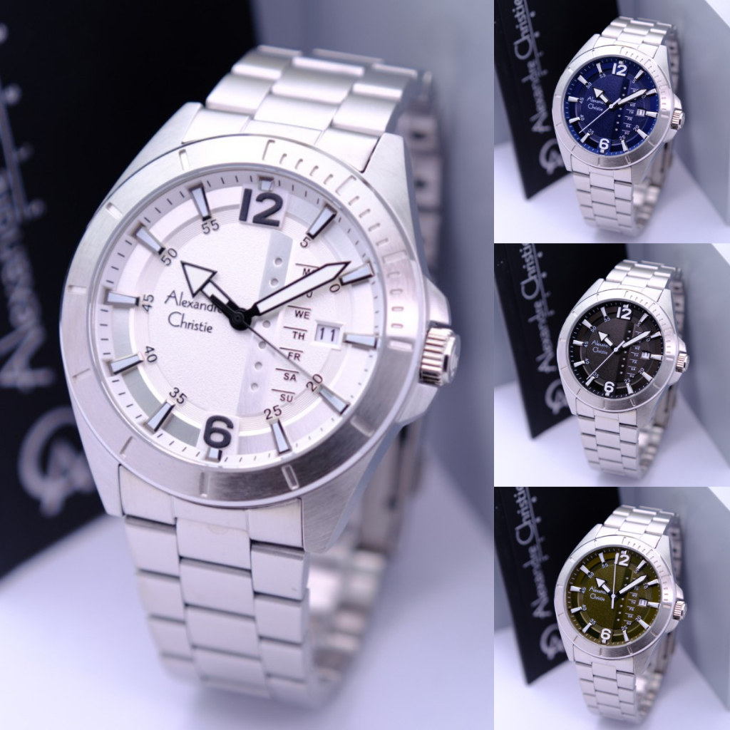 ORIGINAL Jam Tangan Pria Alexandre Christie AC 6535 / AC6535 / 6535 Garansi Resmi 1 Tahun, Stainless