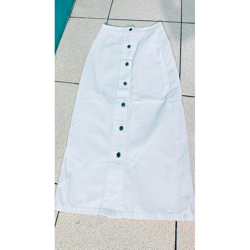 rok jeans putih colorbox