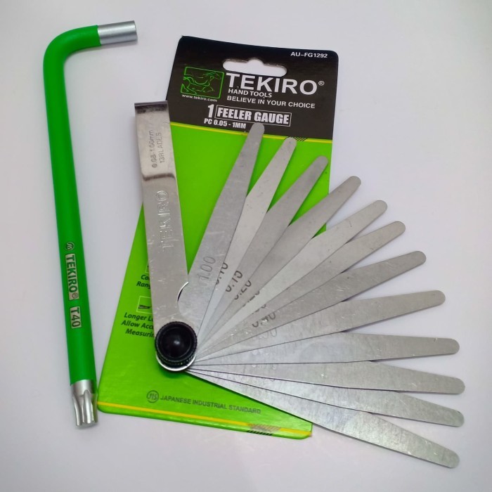 Paket Kunci stel klep set 4pcs + Fuller gauge feeler 0.05-1mm set L klep T 40 Kunci Ring 8×9 kunci 1