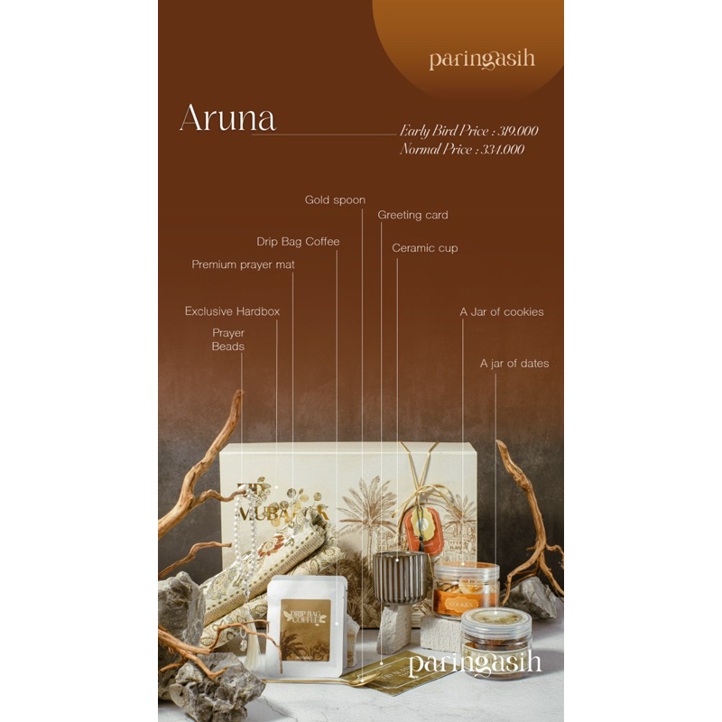 

ARUNA HAMPERS/HAMPERS LEBARAN/EID HAMPERS/PARCEL LEBARAN