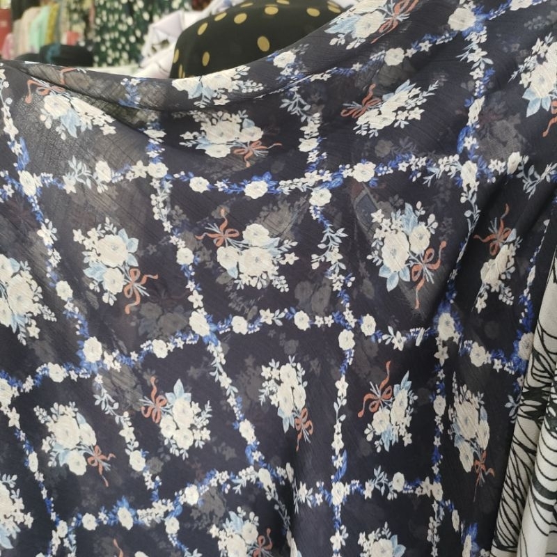 Kain ceruty motif - bahan ceruty premium - bahan babydoll premium - kain ceruty babydoll motif - bah