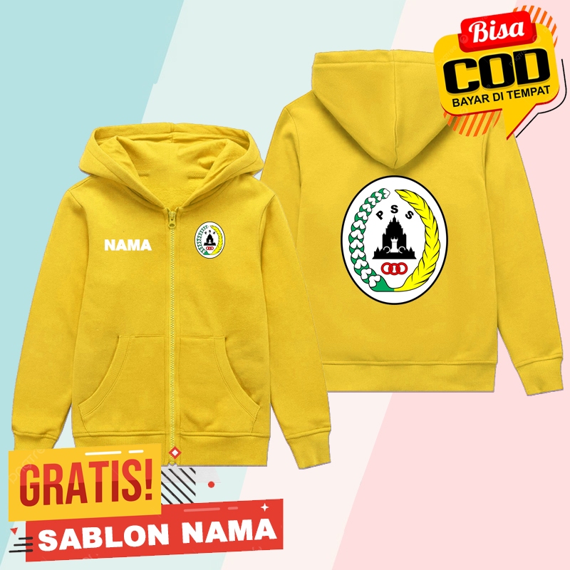 Jaket Hoodie Zipper Anak Pss Sleman / Jaket Sleting Anak Laki Laki & Perempuan Custom Nama Pss Slema