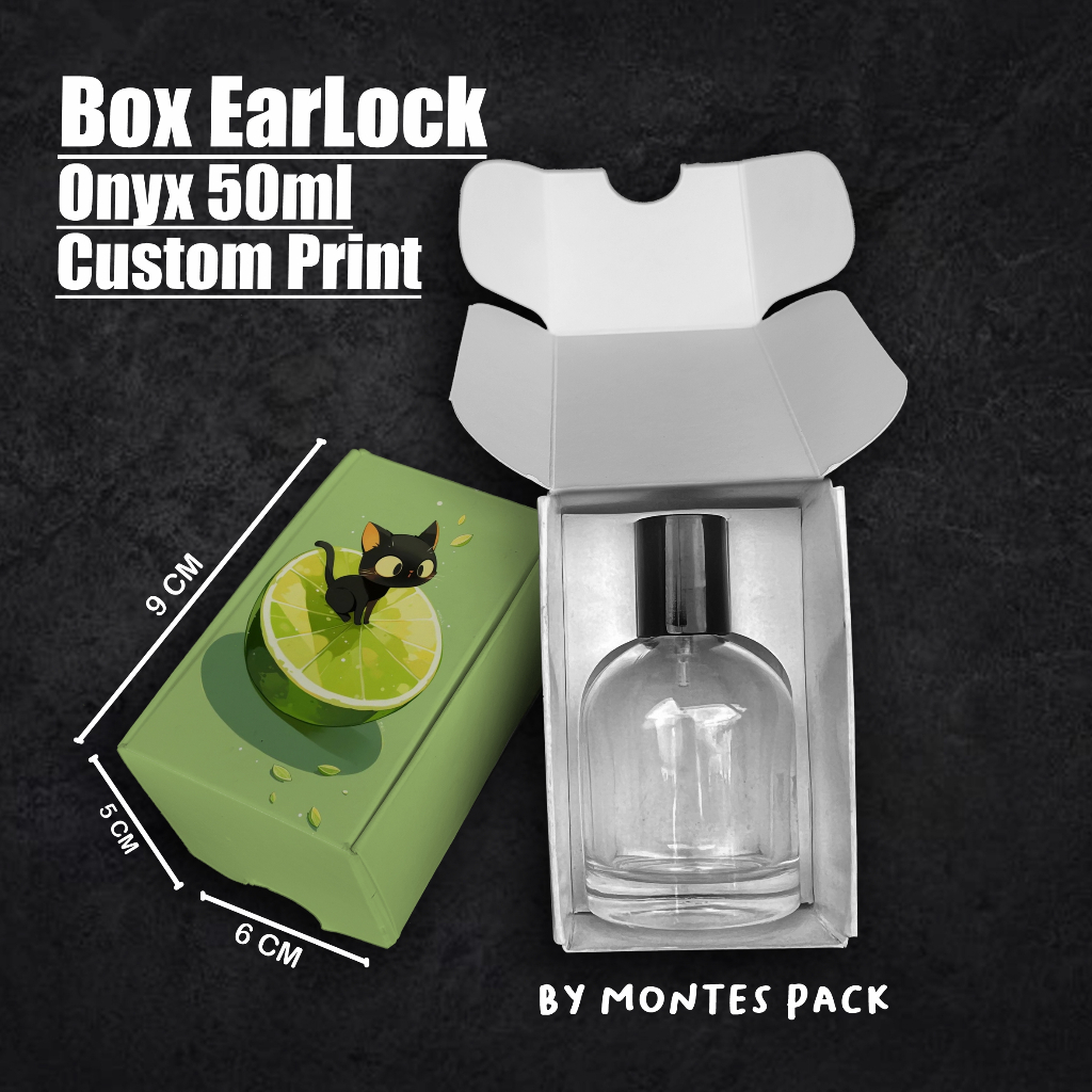 

BOX EARLOCK CUSTOM PRINT| untuk botol Onyxx 50ml | box earlock Custom Printing