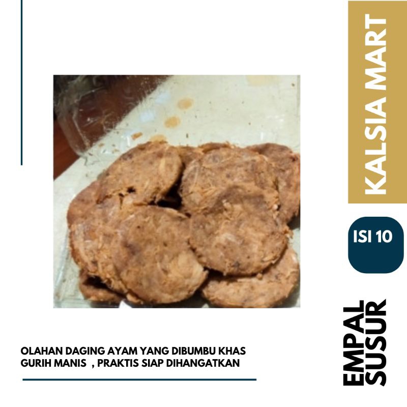 

Empal Susur 10 buah , 350 gr , empal ayam khas nikmat siap hangatkan