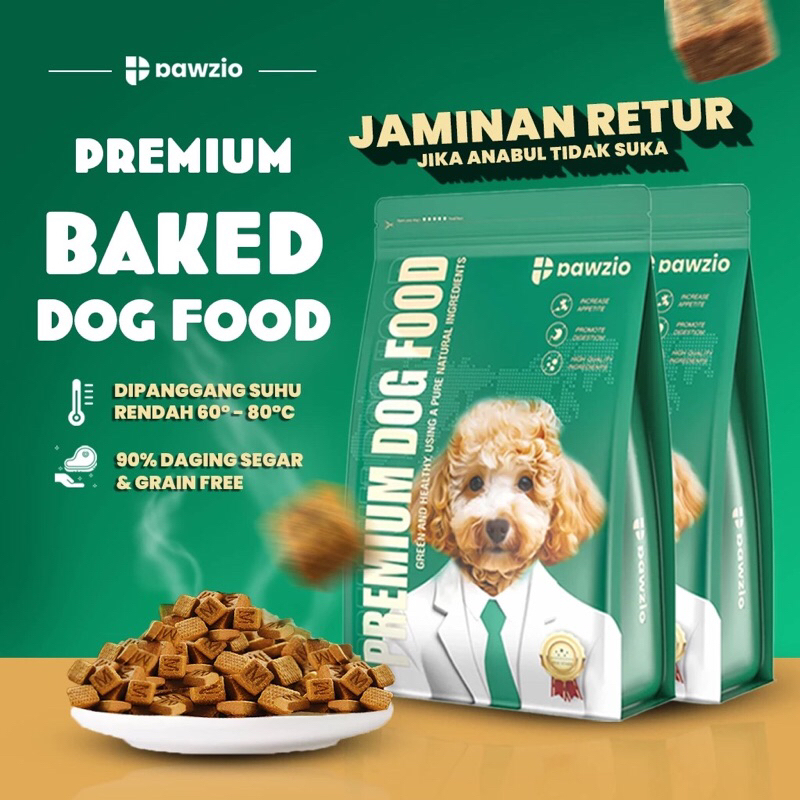 

23bagusmenshop - Pawzio Premium Baked Dog Food Kaya Protein Superfood Makanan Anjing Sehat