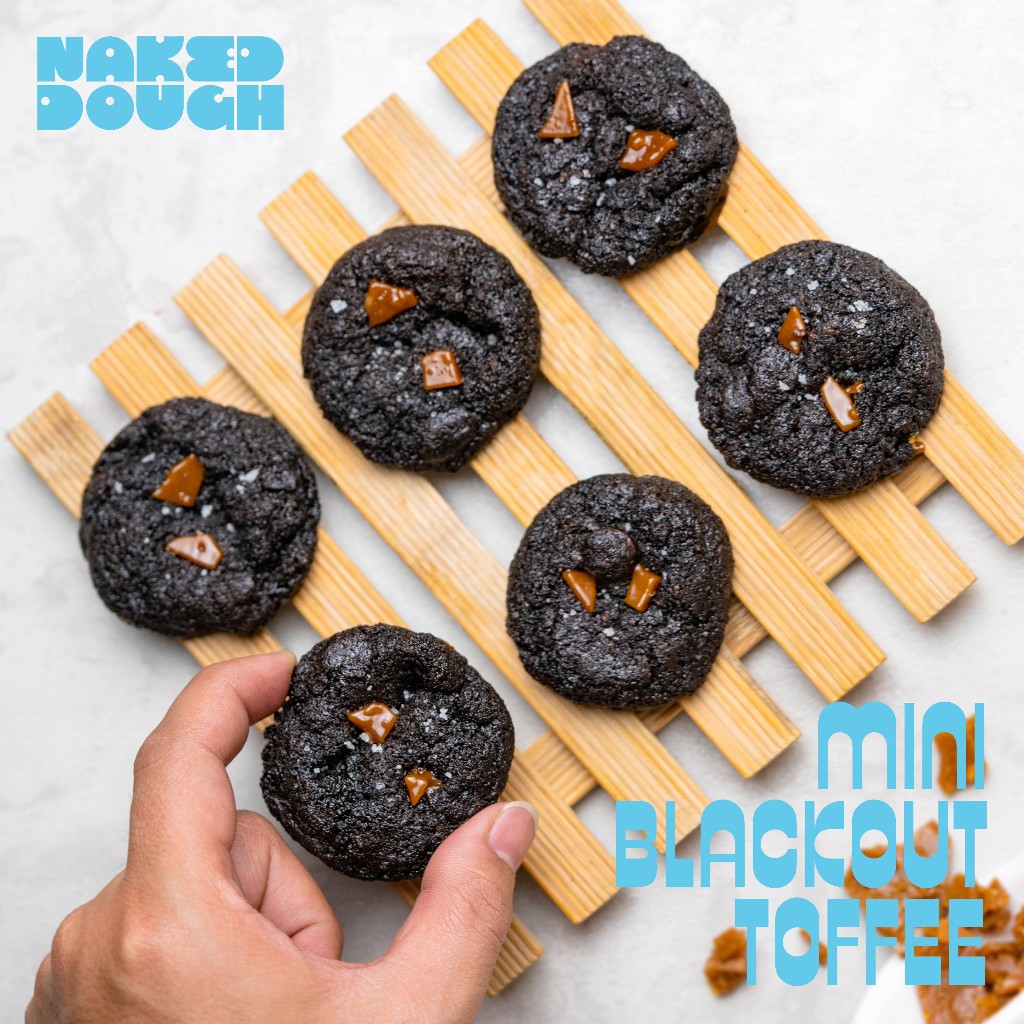 

Naked Dough - Mini Blackout Toffee - Toffee Soft Chewy Cookie - Mini Series