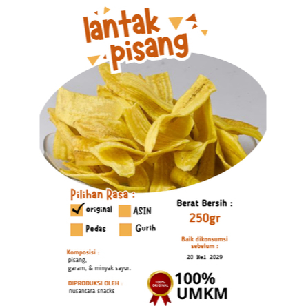 

Keripik Kripik Pisang Original Asin Gurih Dan Pisang Manis 250gr - nusantara snacks