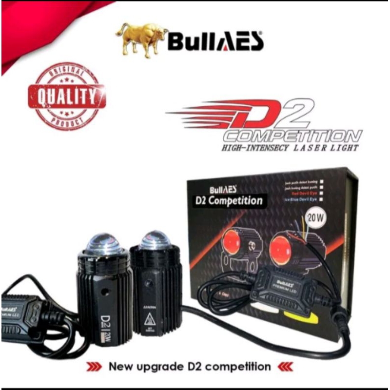 lampu tembak 2 warna  D2 Bullaes 20 watt putih kuning  jauh dekat motor mobil anti air