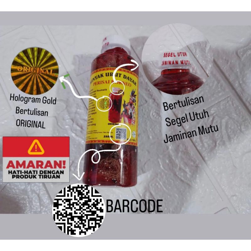 Minyak Urut Dayak khas kalimantan asli berhologram ukuran sedang 250 ml
