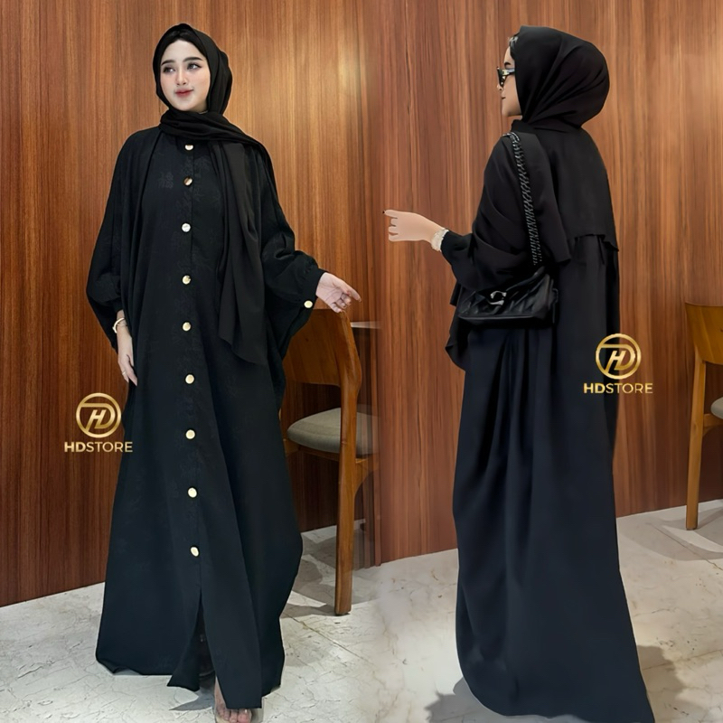 bestpromo abaya kaftan hagia gamis raya series gamis abaya mewah kaftan jumbo abaya turkey jet black