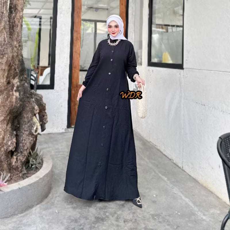 Gamis Hitam Wanita | GAMIS TWILL ORI | GAMIS TWILL POLOS | GAMIS TWILL ORI PEKALONGAN
