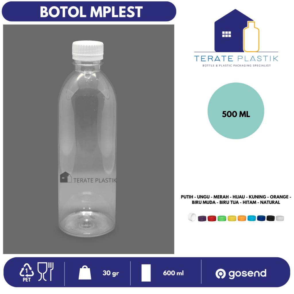 Botol Plastik Mplest 500ml | Botol Minuman PET | Terate Plastik Bandung