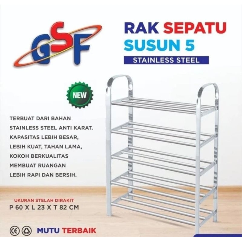 Rak sepatu GSF G-3164 atau G-3165 stainless