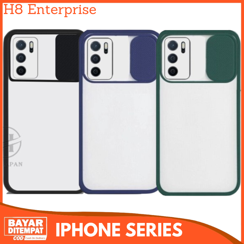 Slide Case  iPhone X Xs 11 12 Pro Max 7 8 SE 2020 Clear Protaction Kamera Belakang