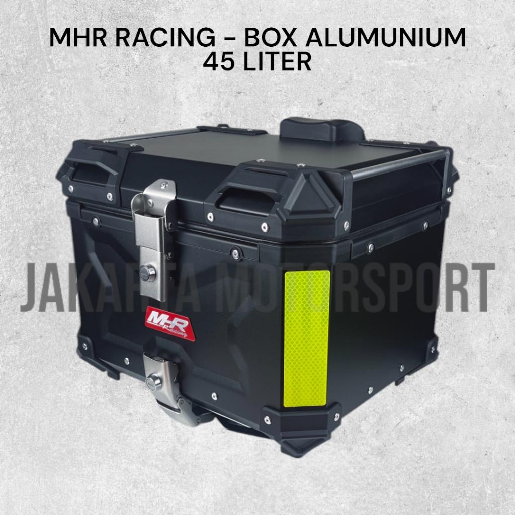 MHR Racing - Top Case Box Alumunium 45L HItam X Quick Release Tail Box Motor Pannier Touring Kotak