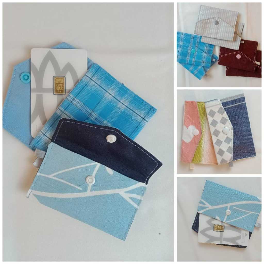

12pcs amplop lebaran dompet kartu dari kain aneka motif