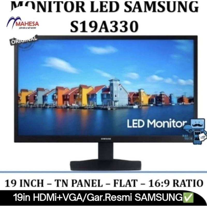 SAMSUNG S19A 19in LED MONITOR S19A330 HDMI + VGA 19 INCH 19" WIDE SCREEN 18.5in
