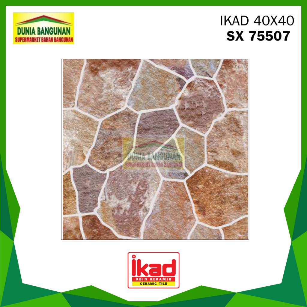 Keramik IKAD 75507 40x40 KW1 Keramik Batu Alam / Keramik Kamar Mandi / Keramik Kasar / Keramik Taman