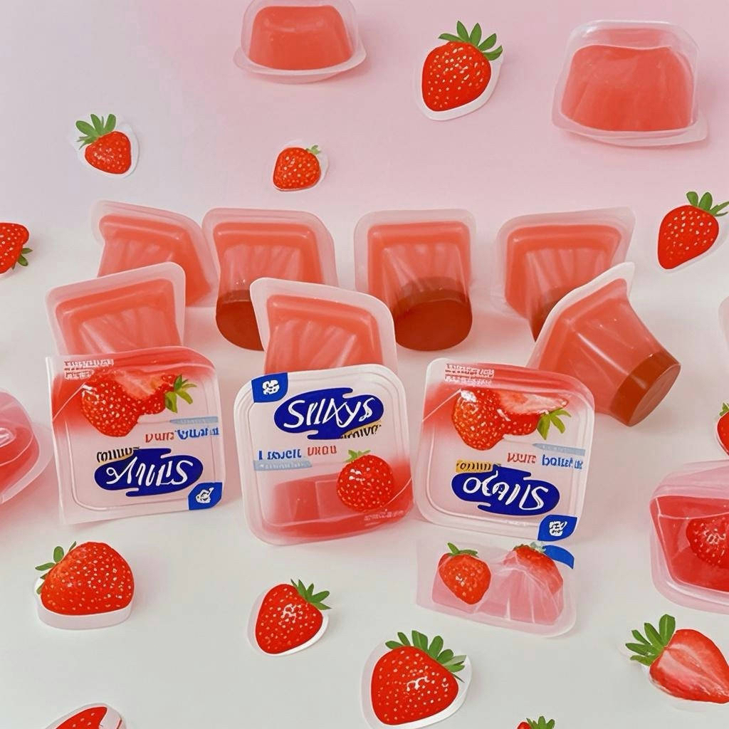 

RB HALALSilkys Puding Jelly isi 50 pcs Duo 2 Gula Aren Rasa Mangga Strawberry Anggur Lapis