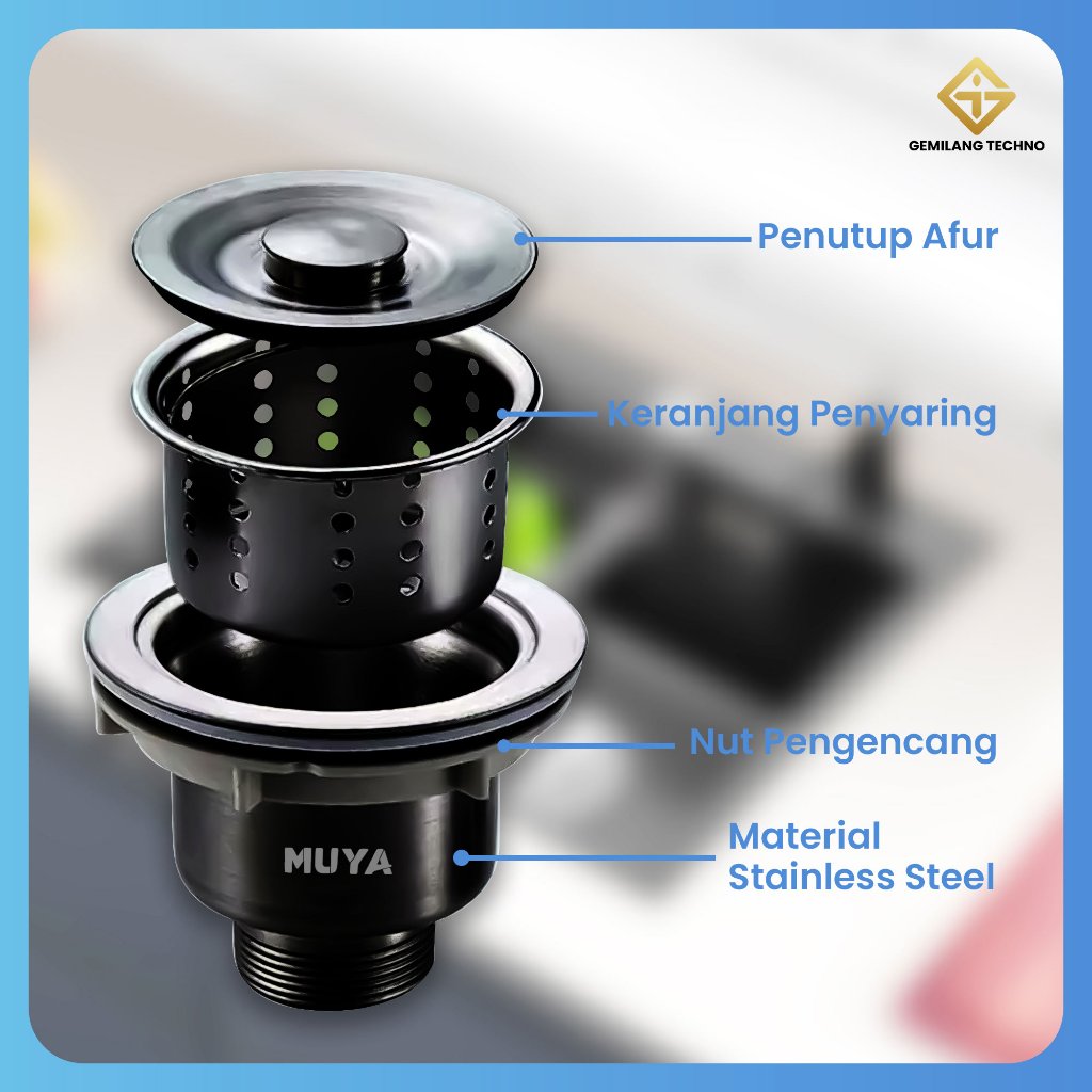 Afur Kecil & Besar Stainless Steel - Saringan Pembuangan Air Bak Cuci Piring/Wastafel