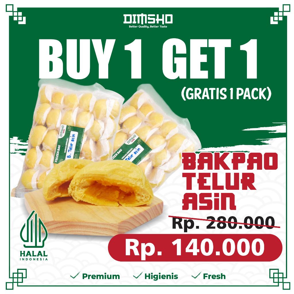 

(BUY 1 GET 1) DIMSUM BAKPAO TELUR ASIN II GRATIS 1 PACK ISI 30 PCS II BAKPAO TELUR ASIN 1 PACK ISI 30 PCS