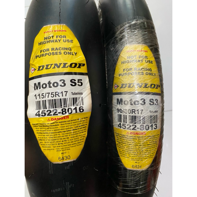 BAN DUNLOP MOTO3 SLICK 90/80 115/75 17