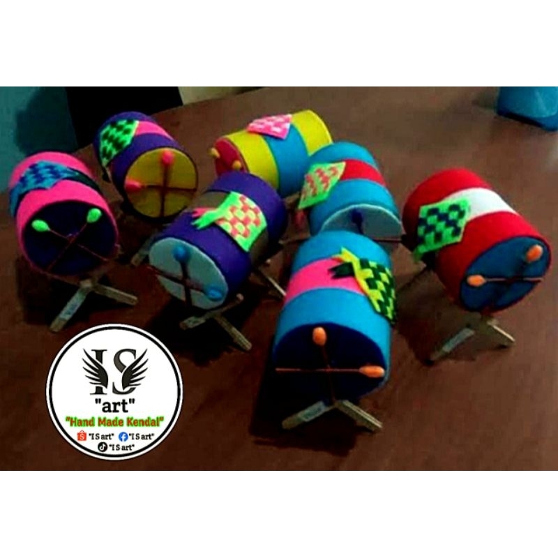 Miniatur Bedug Lebaran/Karakter ketupat/Aksesoris/Dekorasi/kerajinan kain flanel