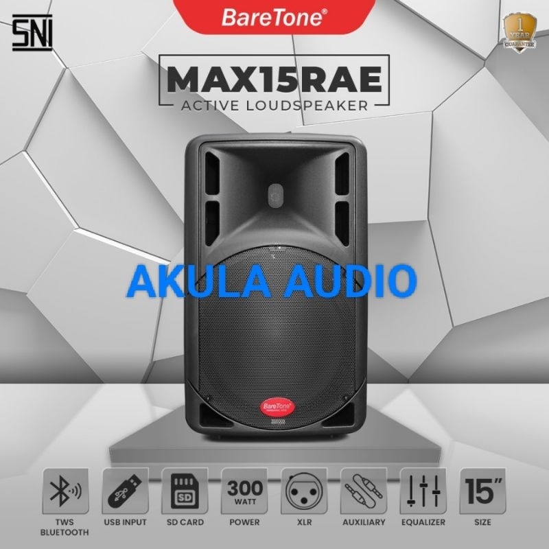 SPEAKER AKTIF 15 INCH BARETONE MAX15RAE BLUETOOTH USB MP3 FM RADIO 300 WATT