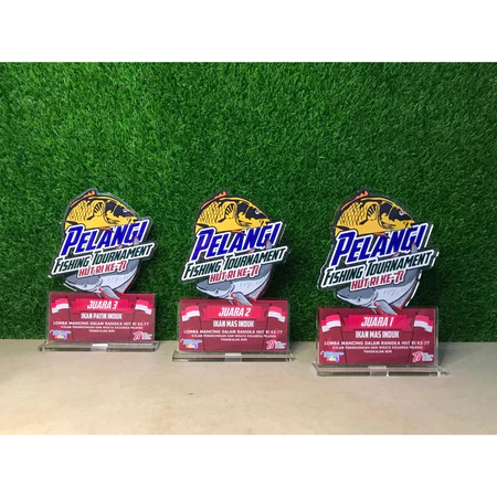 Plakat Channa Akrilik Piala Lomba Kontes Ikan