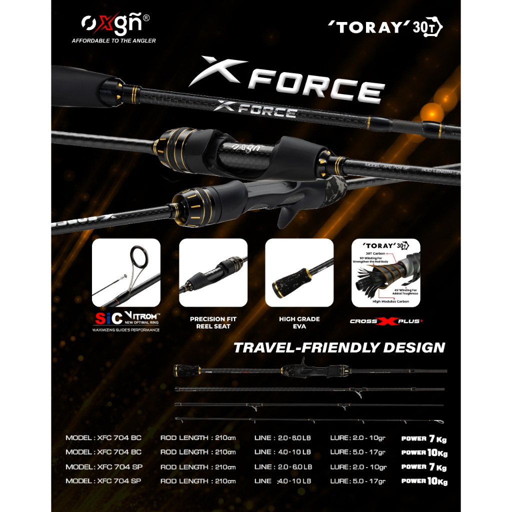ORAN PANCING OXGN X FORCE TRAVEL ROD UL 704 2-6LB | 4-10LB | JORAN TRAVEL ROD SPINNING BAIT CASTING
