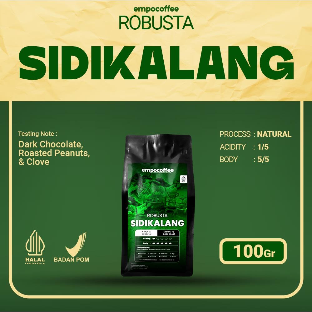 

Empo Coffee Biji Kopi Bubuk Robusta Sidikalang Sumatra Coffee Bean Espresso Coffe Roast Beans 100 Gram