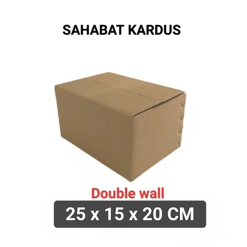 kardus box Ukuran 25x15x20 cm double wall polos