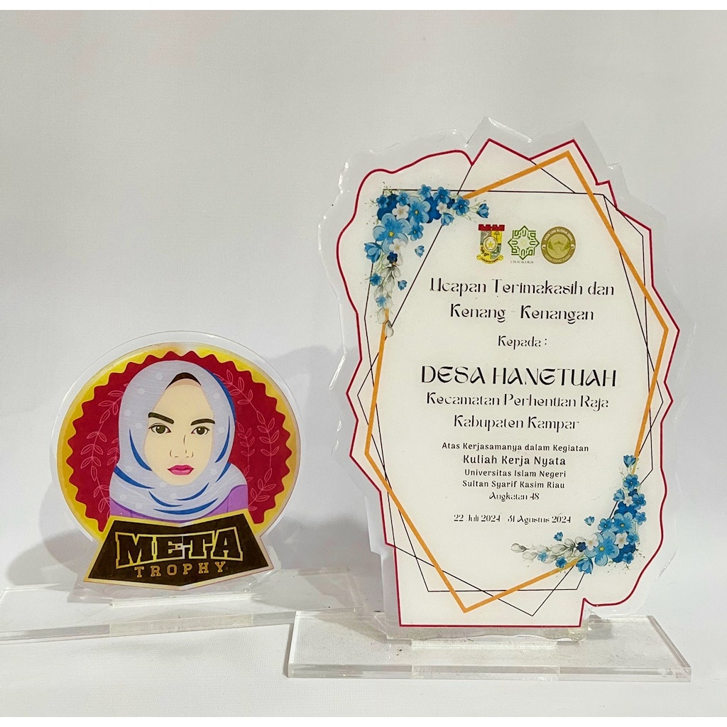 PLAKAT CUSTOM AKRILIK TENIS MEJA BADMINTON PENGHARGAAN