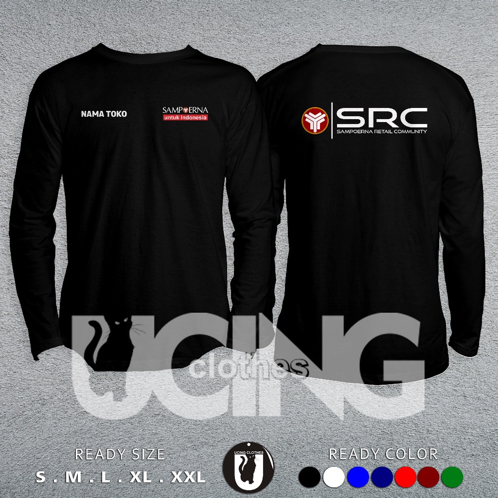 Kaos Baju SRC Sampoerna Untuk Indonesia Gratis Nama Toko Kamu Lengan Panjang Kaos Distro