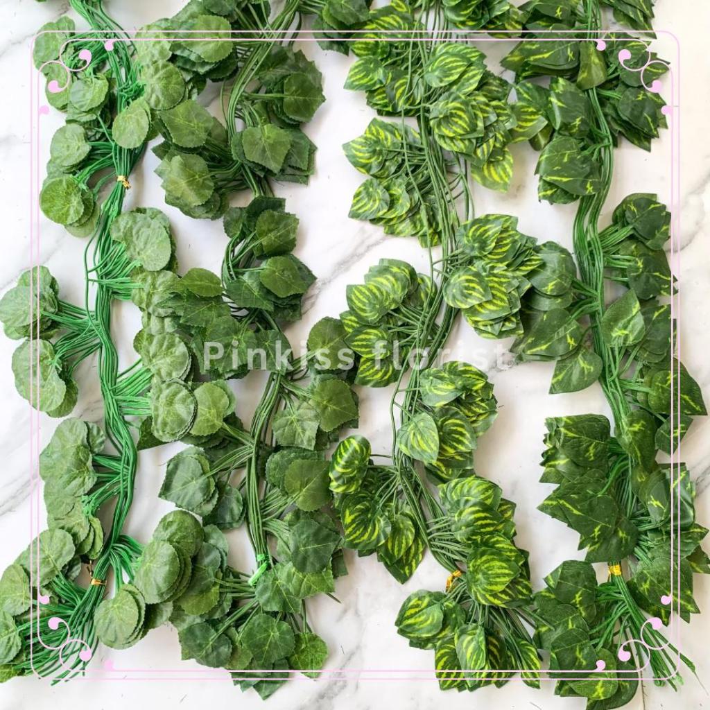 Daun Rambat Kecil Palsu Sulur 2 meter Ivy Watermelon Anggur Sirihgading