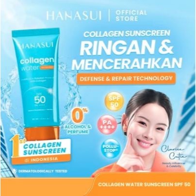 BEAUTY - HANASUI COLLAGEN WATER SUNSCREEN SPF50 30ML - SUNSCREEN HANASUI - SUNBLOCK HANASUI COLLAGEN
